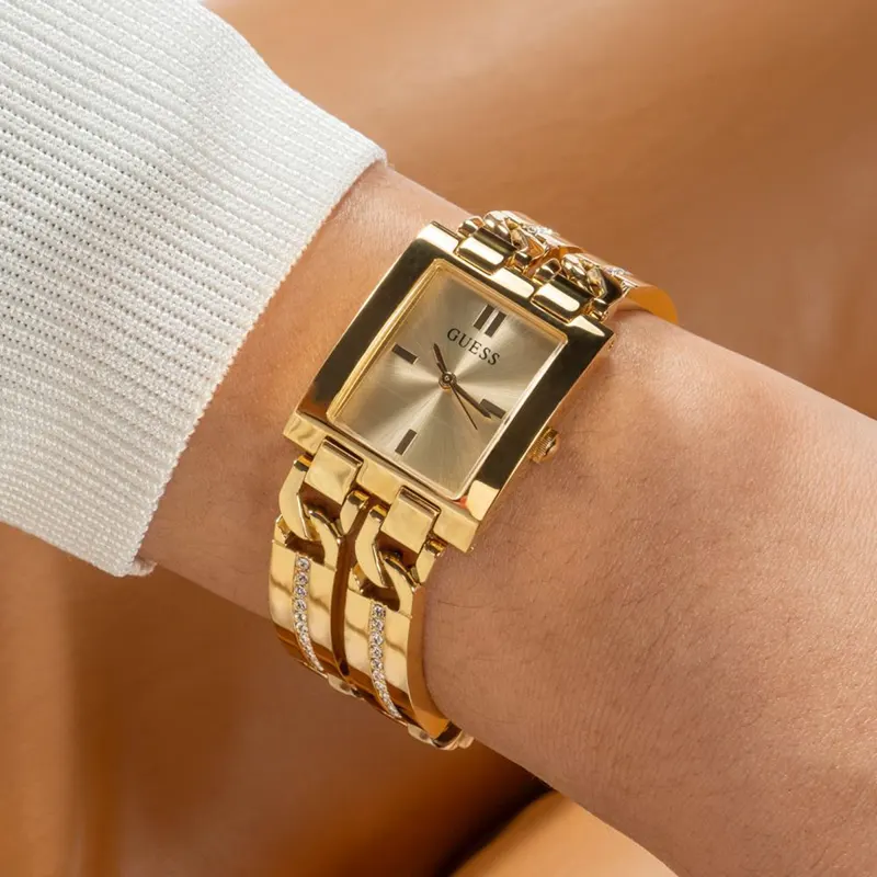 Guess Mod Champagne Dial Goldish Ladies Watch- GW0668L2